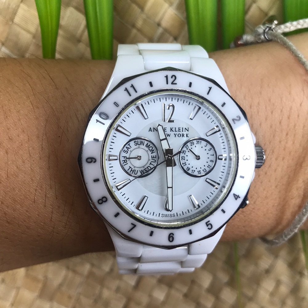 Anne Klein white ceramic watch.